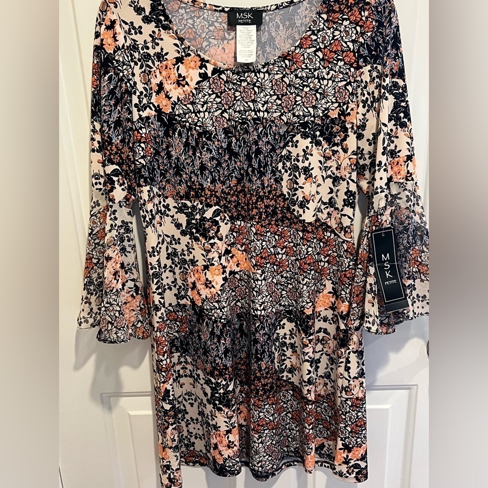 MSK brand floral dress size MP